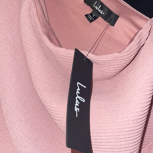 Lulus Light Pink one shoulder floor length dress - Picture 4 of 9